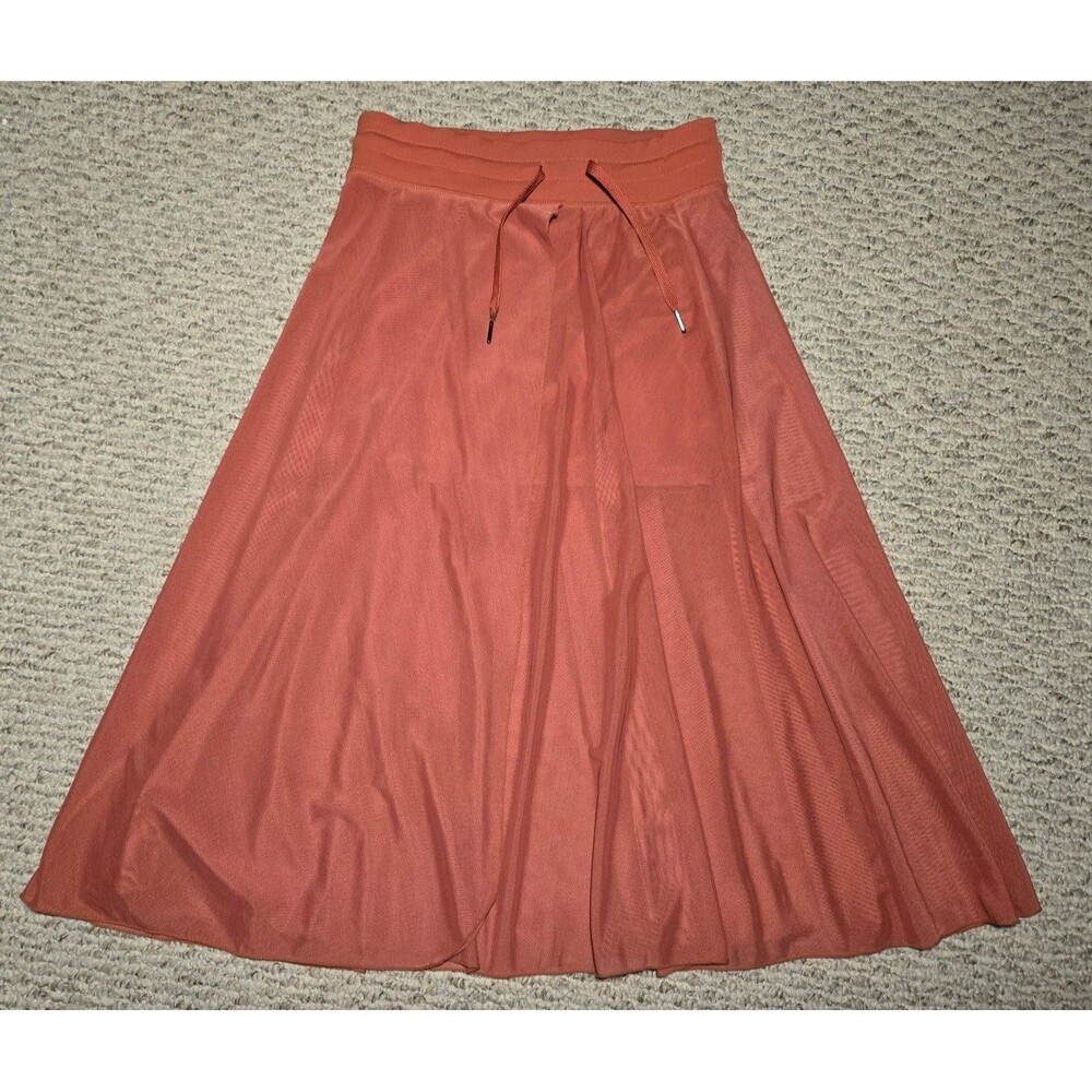 Halara Mesh 2-in-1 Flowy Midi Flare Skirt Skort Dusty Pink Women's Medium Shorts